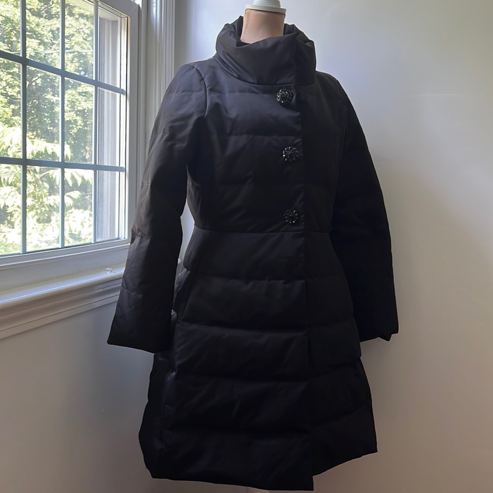 Kate Spade Black Fit & Flare Jacket Bow Tie Back & Jeweled Buttons (12)